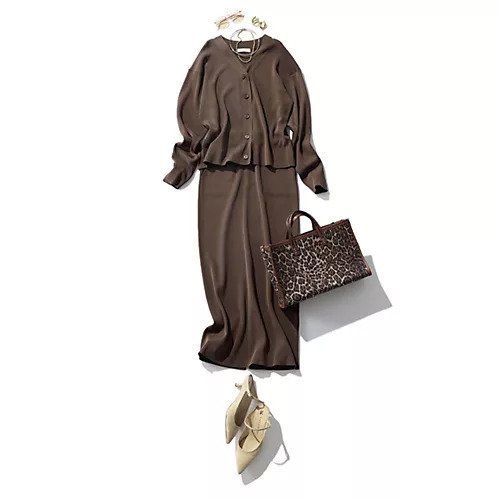 【イーバイエクラ/E by eclat】の【コラボ】リブIラインスカート 人気、トレンドファッション・服の通販 founy(ファニー) 　ファッション　Fashion　レディースファッション　Fashion for Women　スカート　Skirts　カーディガン　Cardigan, Knitwear　コラボ　Collaboration, Collab　ロング　Long, Long-Length　other-2|ID: prp329100003894219 ipo3291000000034954897