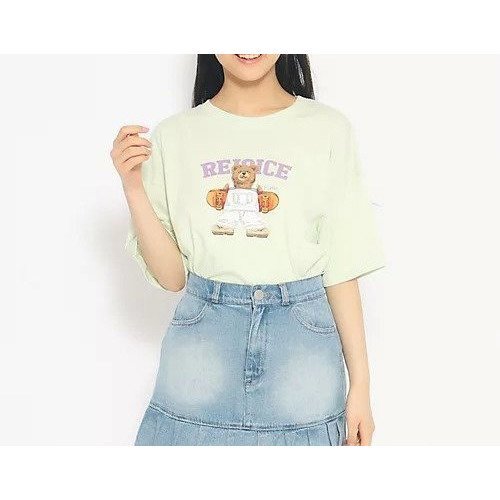 【ピンク ラテ/PINK-latte / KIDS】の【ニコラ4月号掲載】スケボーベアTシャツ インテリア・キッズ・メンズ・レディースファッション・服の通販 founy(ファニー) 　雑誌掲載アイテム　Magazine Items　ファッション雑誌　Fashion Magazines　ニコラ　nicola　ファッション　Fashion　キッズファッション　KIDS　4月号　April Issue　おすすめ　Recommend　イラスト　Illustration　グラフィック　Graphic　ベーシック　Basic　雑誌　Magazine　ミントグリーン|ID: prp329100003894375 ipo3291000000025661682