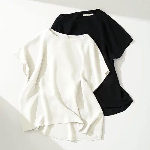【イーバイエクラ/E by eclat】の接触冷感コクーンブラウス 人気、トレンドファッション・服の通販 founy(ファニー) 　ファッション　Fashion　レディースファッション　Fashion for Women　トップス・カットソー　Cut & Sew Tops　シャツ・ブラウス・オフィスカジュアル　Elegant Blouses & Button-Ups　洗える　Machine Washable　other-2|ID: prp329100003899311 ipo3291000000031295091