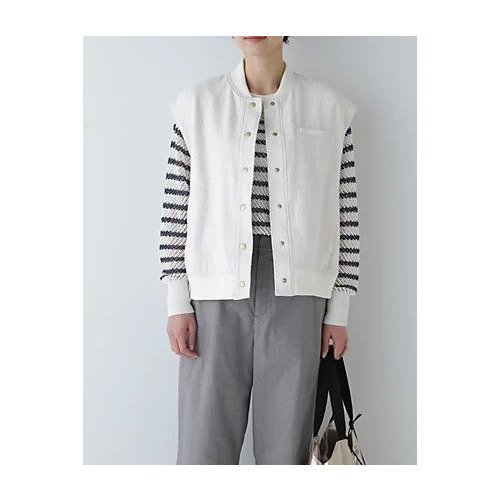 【ヒューマンウーマン/HUMAN WOMAN】のブッチャーツィードベスト インテリア・キッズ・メンズ・レディースファッション・服の通販 founy(ファニー) 　ファッション　Fashion　レディースファッション　WOMEN　アウター　Coat Outerwear　トップス・カットソー　Tops/Tshirt　ベスト/ジレ　Gilets/Vests　おすすめ　Recommend　スタンダード　Standard　ダウン　Down　ツィード　Tweed　トレンド　Trend　ブルゾン　Blouson　ワイド　Wide　エクリュ|ID: prp329100003899506 ipo3291000000030971741