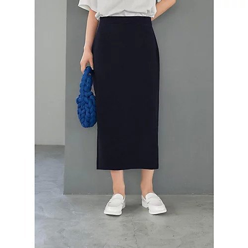 【スタイルデリ/STYLE DELI】の綿ACニットペンシルスカート インテリア・キッズ・メンズ・レディースファッション・服の通販 founy(ファニー) 　ファッション　Fashion　レディースファッション　WOMEN　スカート　Skirt　アクリル　Acrylic　春　Spring　コクーン　Cocoon　切替　Switching　シンプル　Simple　スリット　Slit　セットアップ　Set Up　ポケット　Pocket　ミドル　Middle　ループ　Loop　S/S・春夏　Ss・Spring/Summer　夏　Summer　ネイビー|ID: prp329100003900537 ipo3291000000030965531