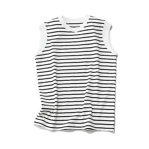 【トゥエルブクローゼット/12closet】の【洗える】大人に似合う・巾着つき USAコットンノースリーブTシャツ(2枚入り) 人気、トレンドファッション・服の通販 founy(ファニー) 　ファッション　Fashion　レディースファッション　Fashion for Women　トップス・カットソー　Cut & Sew Tops　キャミソール&ノースリーブ　Camisoles & Sleeveless Tops　シャツ・ブラウス・オフィスカジュアル　Elegant Blouses & Button-Ups　ロングTシャツ・Tシャツ　Longline T-Shirts & Tees　キャミソール　Camisole, Spaghetti Strap Top　ギンガム　Gingham, Gingham Fabric　チェック　Check, Plaid, Tartan　ノースリーブ　Sleeveless, No-Sleeve　バランス　Balance, Style Balance　ボーダー　Border, Stripe　エレガント 上品　Elegant　人気　Popular, Best Seller　今季　This Season, Current Season　定番　Standard, Basic Item　巾着　Drawstring Bag, Kinchaku　洗える　Machine Washable　other-3|ID: prp329100003901683 ipo3291000000032708005