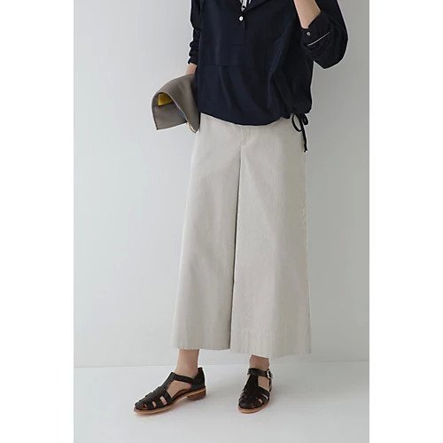 【ヒューマンウーマン/HUMAN WOMAN】のコードストレッチガウチョパンツ インテリア・キッズ・メンズ・レディースファッション・服の通販 founy(ファニー) 　ファッション　Fashion　レディースファッション　Fashion for Women　パンツ　Pants & Trousers　おすすめ　Recommended / Our Picks　ガウチョパンツ　Gaucho Pants, Culottes　サンダル　Sandals, Summer Shoes　ショート　Short, Short Length　スタンダード　Standard, Basic　ストレッチ　Stretch, Stretchy Fabric　メタル　Metal, Metal Parts　ループ　Loop, Loop Knit　ロング　Long, Long-Length　人気　Popular, Best Seller　定番　Standard, Basic Item　グレー×オフ|ID: prp329100003901764 ipo3291000000035146369