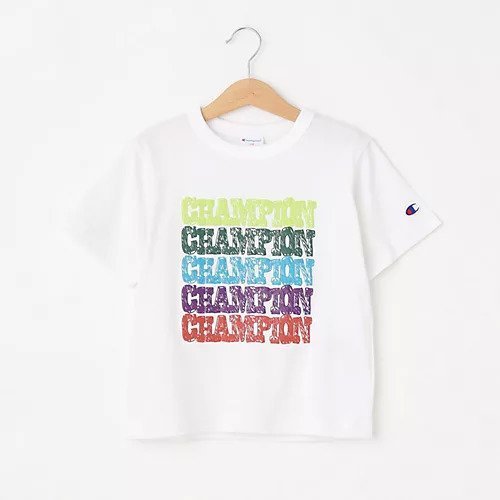 【シューラルー/SHOO LA RUE / KIDS】の【Champion】カラフルロゴTシャツ インテリア・キッズ・メンズ・レディースファッション・服の通販 founy(ファニー) 　ファッション　Fashion　キッズファッション　KIDS　カラフル　Colorful　スマート　Smart　定番　Standard　ホワイト|ID: prp329100003901895 ipo3291000000029587959