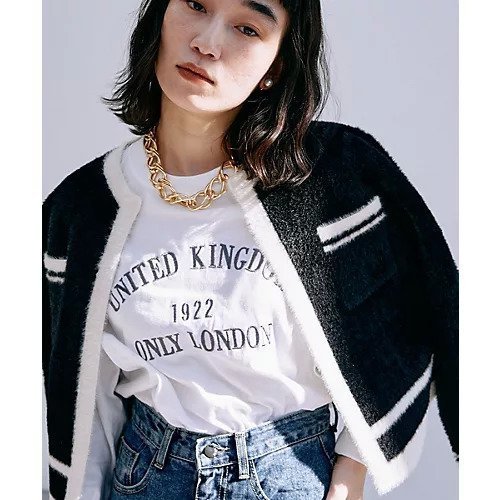 【マージュール/marjour】の【HPS別注】UK LOGO EMBROIDERY TEE 人気、トレンドファッション・服の通販 founy(ファニー) 　ファッション　Fashion　レディースファッション　Fashion for Women　なめらか　Smooth, Silky Texture　インナー　Innerwear　カーディガン　Cardigan, Knitwear　サロペット　Overalls, Salopette　シンプル　Simple, Minimal　ジャケット　Jacket, Outerwear　スウェット / スエット　Sweatshirt, Sweatwear　プリント　Print, Printed Pattern　ボトム　Bottoms, Lower Wear　人気　Popular, Best Seller　別注　Limited Edition, Custom Order　洗える　Machine Washable　長袖　Long Sleeve, Full Sleeve　other-3|ID: prp329100003907779 ipo3291000000032586840