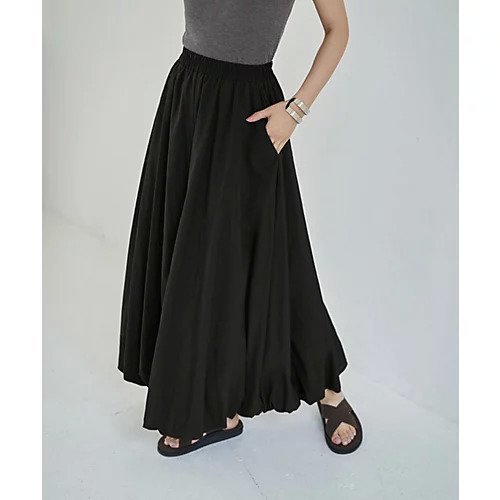 【スタイルデリ/STYLE DELI】の【LUXE】マットタフタロングバルーンスカート インテリア・キッズ・メンズ・レディースファッション・服の通販 founy(ファニー) 　ファッション　Fashion　レディースファッション　Fashion for Women　スカート　Skirts　春　Spring　くるぶし　Ankle-Length　ギャザー　Gathered, Ruffled　シンプル　Simple, Minimal　スリット　Slit, Slit Detail　センター　Center, Center Line　定番　Standard, Basic Item　バルーン　Balloon, Balloon Silhouette　パターン　Pattern, Design Print　フィット　Fit, Slim Fit　フレア　Flare, Flared　ポケット　Pocket, Pocket Detail　ループ　Loop, Loop Knit　ロング　Long, Long-Length　冬　Winter / This Winter　A/W・秋冬　Autumn/Winter　S/S・春夏　SS, Spring/Summer, Warm Season　夏　Summer　ブラック|ID: prp329100003908920 ipo3291000000034767193