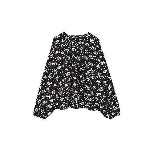 【ヒューマンウーマン/HUMAN WOMAN】のフラワープリントブラウス 人気、トレンドファッション・服の通販 founy(ファニー) 　ファッション　Fashion　レディースファッション　WOMEN　トップス・カットソー　Tops/Tshirt　シャツ/ブラウス　Shirts/Blouses　花柄・フラワープリント・モチーフ　Flower Patterns　おすすめ　Recommend　シルク　Silk　スタンダード　Standard　セットアップ　Set Up　デニム　Denim　フラワー　Flower　プリント　Print　モノトーン　Monotone　ヴィンテージ　Vintage　other-2|ID: prp329100003916428 ipo3291000000031302967