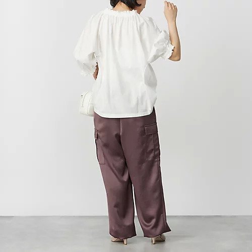 【エムセブンデイズ/M7days】の【コラボ】コットンギャザーカットソー 人気、トレンドファッション・服の通販 founy(ファニー) 　ファッション　Fashion　レディースファッション　Fashion for Women　トップス・カットソー　Cut & Sew Tops　カットソー・ベーシックTシャツ　Cut-and-Sewn Tops / Stretch Tees & Basics　カットソー　Cut and Sewn Top　ギャザー　Gathered, Ruffled　コラボ　Collaboration, Collab　洗える　Machine Washable　other-3|ID: prp329100003920084 ipo3291000000031302909