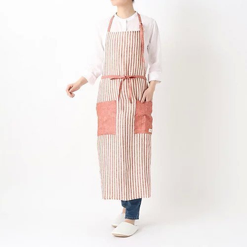 【トゥーワントゥーキッチンストア/212 KITCHEN STORE / GOODS】のリネンストライプ フルエプロン ホルターネック WH RE 人気、トレンドファッション・服の通販 founy(ファニー) 　シンプル　Simple　ストライプ　Stripe　スマート　Smart　ベーシック　Basic　ポケット　Pocket　リネン　Linen　ループ　Loop　ワンポイント　One Point　 other-1|ID: prp329100003920293 ipo3291000000029589249