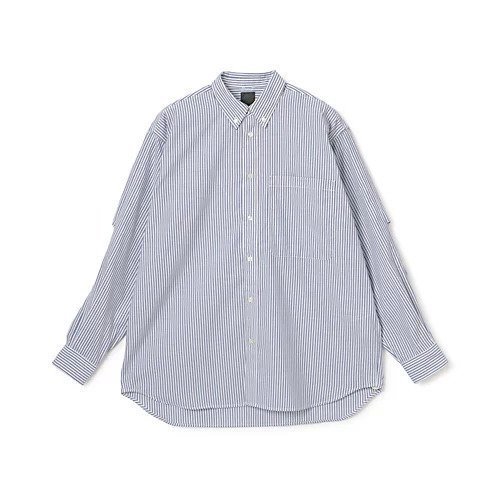 【ダイワ ピアサーティーナイン/DAIWA PIER39 / MEN】のTECH BUTTON DOWN SHIRT L/S STRIPE インテリア・キッズ・メンズ・レディースファッション・服の通販 founy(ファニー) 　ファッション　Fashion　メンズファッション　MEN　2024年　2024　2024春夏・S/S　Ss,Spring/Summer,2024　シンプル　Simple　パッチ　Patch　プリーツ　Pleats　ポケット　Pocket　ミリタリー　Military　モバイル　Mobile　NAVY|ID: prp329100003921684 ipo3291000000028217943