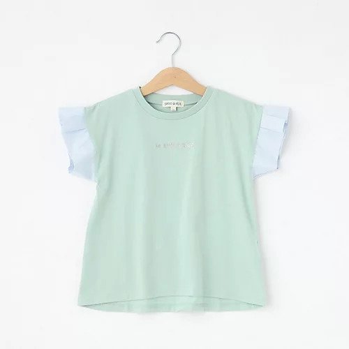 【シューラルー/SHOO LA RUE / KIDS】の【110-140cm】袖ストライプ使いデザインTシャツ インテリア・キッズ・メンズ・レディースファッション・服の通販 founy(ファニー) 　ファッション　Fashion　キッズファッション　KIDS　ストライプ　Stripe　スマート　Smart　プリント　Print　ワンポイント　One Point　ミントグリーン|ID: prp329100003926203 ipo3291000000029586567