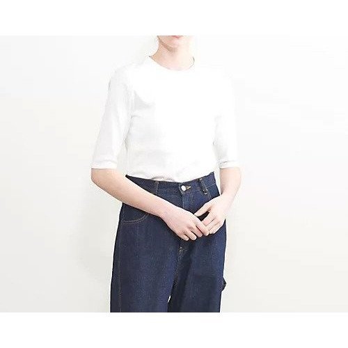 【ユナイテッドアローズ/UNITED ARROWS】のコットン フライス 5分袖 クルーネックTシャツ インテリア・キッズ・メンズ・レディースファッション・服の通販 founy(ファニー) 　ファッション　Fashion　レディースファッション　WOMEN　トップス・カットソー　Tops/Tshirt　シャツ/ブラウス　Shirts/Blouses　ロング / Tシャツ　T-Shirts　カットソー　Cut And Sew　キャミソール　Camisole　コンパクト　Compact　シンプル　Simple　フィット　Fit　WHITE|ID: prp329100003927984 ipo3291000000026705240