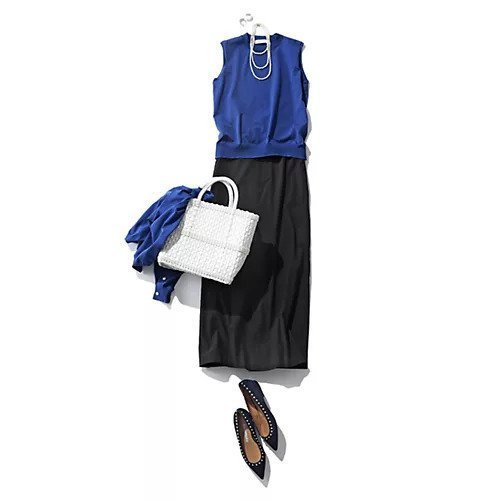 【イーバイエクラ/E by eclat】のすっきり見えノースリーブニット 人気、トレンドファッション・服の通販 founy(ファニー) 　ファッション　Fashion　レディースファッション　Fashion for Women　トップス・カットソー　Cut & Sew Tops　ニット　Knit Tops & Sweaters　キャミソール&ノースリーブ　Camisoles & Sleeveless Tops　アンサンブル　Ensemble Set　カーディガン　Cardigan, Knitwear　ノースリーブ　Sleeveless, No-Sleeve　ブラウジング　Blouson Silhouette, Cinched Waist　洗える　Machine Washable　other-2|ID: prp329100003934454 ipo3291000000034953866