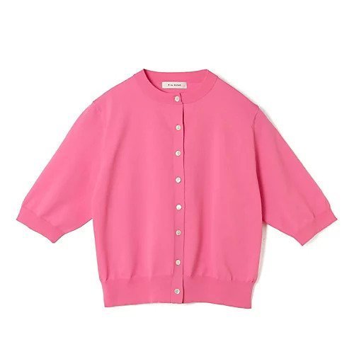 【イーバイエクラ/E by eclat】のクルーネック半袖カーディガン インテリア・キッズ・メンズ・レディースファッション・服の通販 founy(ファニー) 　ファッション　Fashion　レディースファッション　WOMEN　トップス・カットソー　Tops/Tshirt　カーディガン　Cardigans　カーディガン　Cardigan　半袖　Short Sleeve　夏　Summer　洗える　Washable　ピンク|ID: prp329100003934457 ipo3291000000031822066
