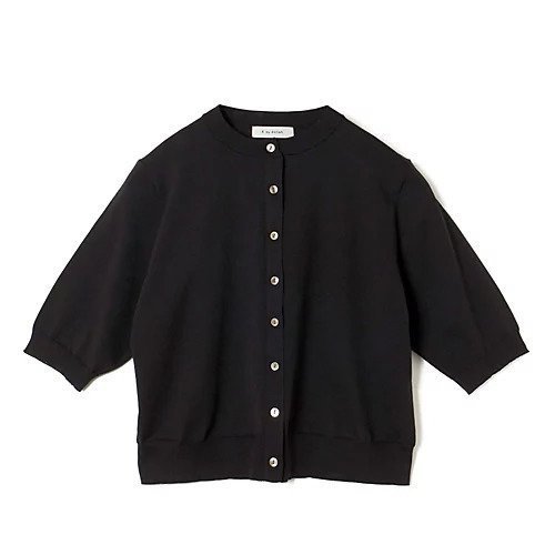 【イーバイエクラ/E by eclat】のクルーネック半袖カーディガン インテリア・キッズ・メンズ・レディースファッション・服の通販 founy(ファニー) ファッション Fashion レディースファッション Fashion for Women トップス・カットソー Cut & Sew Tops カーディガン・羽織り Layered Style Cardigans カーディガン Cardigan, Knitwear 半袖 Short Sleeve, Half Sleeve 夏 Summer 洗える Machine Washable ブラック|ID: prp329100003934457 ipo3291000000035910405