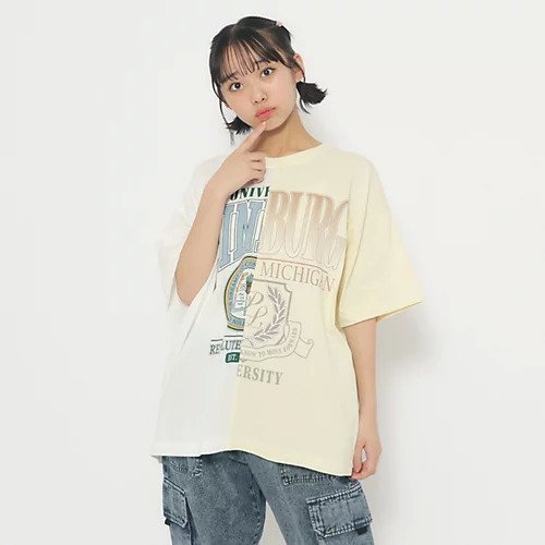 【ピンク ラテ/PINK-latte / KIDS】のリメイク風Tシャツ インテリア・キッズ・メンズ・レディースファッション・服の通販 founy(ファニー) 　ファッション　Fashion　キッズファッション　KIDS　おすすめ　Recommend　ガーリー　Girly　グラフィック　Graphic　スマート　Smart　トレンド　Trend　リメイク　Remake　オフホワイト|ID: prp329100003936990 ipo3291000000029586783