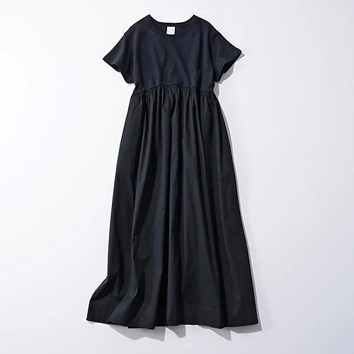 【トゥエルブクローゼット/12closet】の【洗える】ウエストリボンつき異素材切替ワンピース 人気、トレンドファッション・服の通販 founy(ファニー) 　ファッション　Fashion　レディースファッション　Fashion for Women　ワンピース　Dresses　ギャザー　Gathered, Ruffled　フレンチ　French, French Style　リボン　Ribbon, Bow　切替　Switching, Contrast Panel　春　Spring　洗える　Machine Washable　other-3|ID: prp329100003942641 ipo3291000000034941804