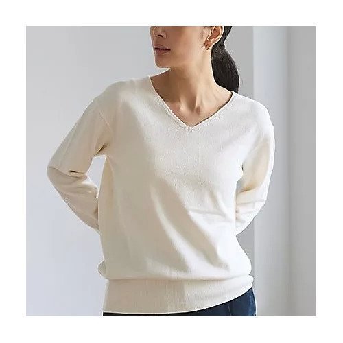 【ドレスハーセルフ/DRESS HERSELF】のセーター/シルクコットン[Vネック] インテリア・キッズ・メンズ・レディースファッション・服の通販 founy(ファニー) 　ファッション　Fashion　レディースファッション　Fashion for Women　トップス・カットソー　Cut & Sew Tops　Vネックトップス　V-Neck Tops / V-Cut Neckline Shirts　ショルダー　Shoulder, Shoulder Strap　シルク　Silk, 100% Silk　シンプル　Simple, Minimal　セーター　Sweater, Knitwear　ドロップ　Drop Shoulder, Dropped Style　リラックス　Relax, Relaxed Fit　オフシロ|ID: prp329100003951952 ipo3291000000035914094