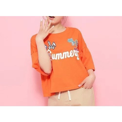 【ピンク ラテ/PINK-latte / KIDS】のユニフォームワッペンTシャツ[五分袖] 人気、トレンドファッション・服の通販 founy(ファニー) 　ファッション　Fashion　キッズファッション　KIDS　グラフィック　Graphic　トレンド　Trend　 other-1|ID: prp329100003956781 ipo3291000000029737910