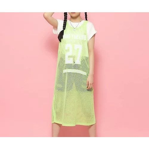 【ピンク ラテ/PINK-latte / KIDS】の【2点SET・洗える】メッシュロゴタンクワンピースSET 人気、トレンドファッション・服の通販 founy(ファニー) 　ファッション　Fashion　キッズファッション　KIDS　ワンピース　Dress/Kids　おすすめ　Recommend　アクリル　Acrylic　インナー　Inner　スリット　Slit　ポケット　Pocket　メッシュ　Mesh　ロング　Long　洗える　Washable　 other-1|ID: prp329100003963987 ipo3291000000026127014