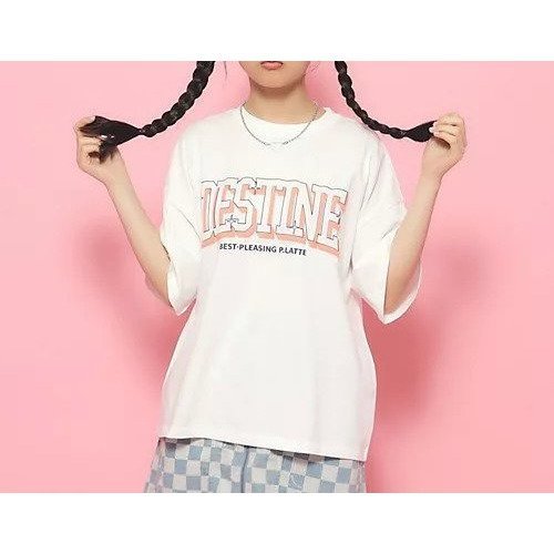 【ピンク ラテ/PINK-latte / KIDS】の【接触冷感】発泡プリントカレッジロゴTシャツ インテリア・キッズ・メンズ・レディースファッション・服の通販 founy(ファニー) 　ファッション　Fashion　キッズファッション　KIDS　おすすめ　Recommend　ガーリー　Girly　グラフィック　Graphic　プリント　Print　ベーシック　Basic　人気　Popularity　夏　Summer　定番　Standard　オフホワイト|ID: prp329100003963991 ipo3291000000029458345