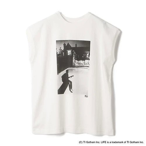 【スアデオ/suadeo】のフレンチスリーブ LIFE フォトプリントT インテリア・キッズ・メンズ・レディースファッション・服の通販 founy(ファニー) 　ファッション　Fashion　レディースファッション　Fashion for Women　インナー　Innerwear　洗える　Machine Washable　スリーブ　Sleeve, Long Sleeve / Short Sleeve　フィット　Fit, Slim Fit　フレンチ　French, French Style　プリント　Print, Printed Pattern　ホワイトA (guitar)|ID: prp329100003965138 ipo3291000000034953121