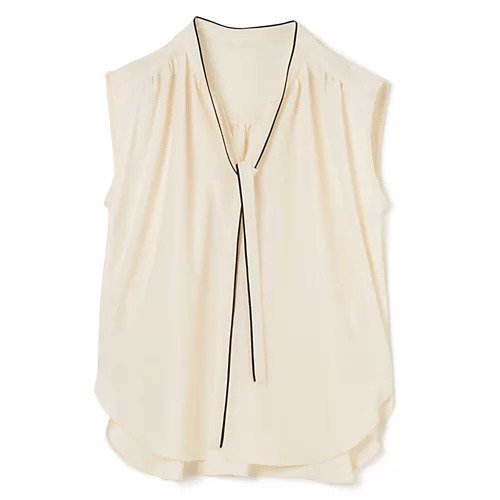 【エムセブンデイズ/M7days】のさらふわパイピングボウタイブラウス 人気、トレンドファッション・服の通販 founy(ファニー) 　ファッション　Fashion　レディースファッション　Fashion for Women　トップス・カットソー　Cut & Sew Tops　シャツ・ブラウス・オフィスカジュアル　Elegant Blouses & Button-Ups　インナー　Innerwear　エレガント 上品　Elegant　カーディガン　Cardigan, Knitwear　クール　Cool, Chic　ジャケット　Jacket, Outerwear　ノースリーブ　Sleeveless, No-Sleeve　パイピング　Piping, Trim Design　マニッシュ　Mannish, Boyish　モダン　Modern, Contemporary　モノトーン　Monotone, Black and White　リボン　Ribbon, Bow　洗える　Machine Washable　 other-1|ID: prp329100003969816 ipo3291000000031824044