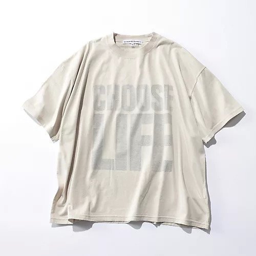 【エクラ/eclat】のスローガンTシャツ インテリア・キッズ・メンズ・レディースファッション・服の通販 founy(ファニー) 　ファッション　Fashion　レディースファッション　WOMEN　トップス・カットソー　Tops/Tshirt　シャツ/ブラウス　Shirts/Blouses　ロング / Tシャツ　T-Shirts　デニム　Denim　フェミニン　Feminine　プリント　Print　エレガント 上品　Elegant　別注　Special Order　洗える　Washable　(別注)グレージュ|ID: prp329100003980157 ipo3291000000031888666