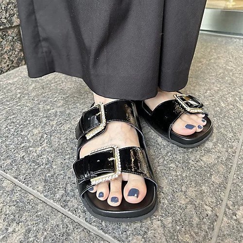 【ファビオ ルスコーニ/FABIO RUSCONI】のパテントビジューサンダル 人気、トレンドファッション・服の通販 founy(ファニー) 　ファッション　Fashion　レディースファッション　Fashion for Women　エナメル　Patent Leather　サンダル　Sandals, Summer Shoes　スタイリッシュ　Stylish, Fashionable　スポーツ　Sports, Activewear　ビジュー　Bijou, Jewel-like Accent　フォルム　Silhouette, Form　other-2|ID: prp329100003980204 ipo3291000000034942396