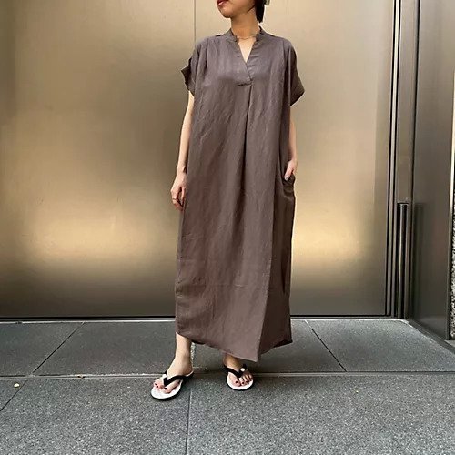 【マイカ ディール/MICA & DEAL】の【LEE別注】【洗える】タックショルダーワンピース 人気、トレンドファッション・服の通販 founy(ファニー) 　雑誌掲載アイテム　Magazine Picks & Fashion Features　ファッション雑誌　Fashion Magazines　リー　LEE　ファッション　Fashion　レディースファッション　Fashion for Women　ワンピース　Dresses　7月号　July Issue　オレンジ　Orange　スキッパー　Skipper, Open Collar　デコルテ　Décolleté, Neckline　リネン　Linen, Linen Fabric　別注　Limited Edition, Custom Order　洗える　Machine Washable　雑誌　Magazine, Fashion Magazine　other-3|ID: prp329100003987130 ipo3291000000033300495