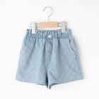 【シューラルー/SHOO LA RUE / KIDS】の【110-140cm】格子ジャカードデニムショートパンツ サックスブルー|ID: prp329100003990961 ipo3291000000026558179