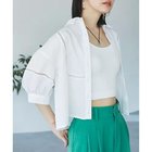 【ビス/VIS】の【接触冷感/防シワ/洗える】レース切替クロップドシャツ ホワイト|ID:prp329100003995203