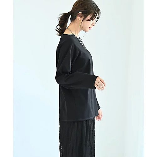 【スタイルデリ/STYLE DELI】の【BLK001】配色ステッチロングTシャツ 人気、トレンドファッション・服の通販 founy(ファニー) 　ファッション　Fashion　レディースファッション　Fashion for Women　トップス・カットソー　Cut & Sew Tops　シャツ・ブラウス・オフィスカジュアル　Elegant Blouses & Button-Ups　ロングTシャツ・Tシャツ　Longline T-Shirts & Tees　インナー　Innerwear　カットソー　Cut and Sewn Top　スリット　Slit, Slit Detail　スリーブ　Sleeve, Long Sleeve / Short Sleeve　定番　Standard, Basic Item　長袖　Long Sleeve, Full Sleeve　ボックス　Boxy, Box Shape　ロング　Long, Long-Length　おすすめ　Recommended / Our Picks　日本製　Made In Japan　other-3|ID: prp329100003996503 ipo3291000000035744740