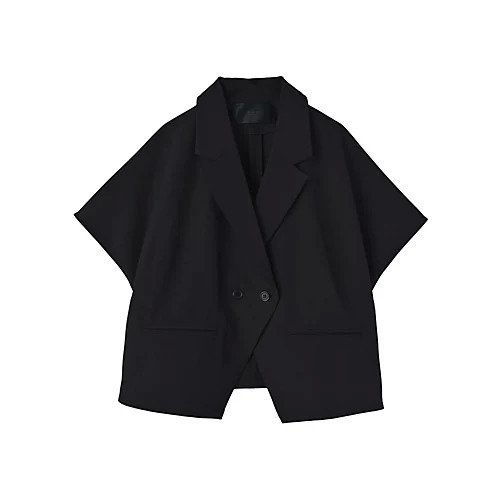 【スタイルデリ/STYLE DELI】の【BLK001】ハーフスリーブダブルブレストジャケット インテリア・キッズ・メンズ・レディースファッション・服の通販 founy(ファニー) 　ファッション　Fashion　レディースファッション　WOMEN　アウター　Coat Outerwear　ジャケット　Jackets　インナー　Inner　春　Spring　コンパクト　Compact　ショート　Short　ジャケット　Jacket　スリット　Slit　スーツ　Suit　タンク　Tank　トレンド　Trend　定番　Standard　フロント　Front　ボックス　Box　半袖　Short Sleeve　ロング　Long　A/W・秋冬　Aw・Autumn/Winter・Fw・Fall-Winter　S/S・春夏　Ss・Spring/Summer　おすすめ　Recommend　夏　Summer　ブラック|ID: prp329100003996559 ipo3291000000026412724