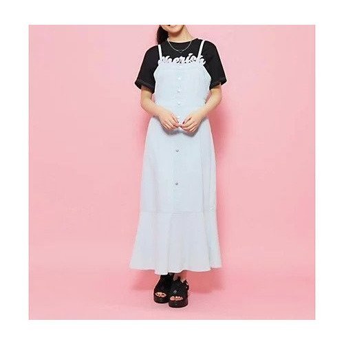 【ピンク ラテ/PINK-latte / KIDS】のマーメイドキャミワンピース インテリア・キッズ・メンズ・レディースファッション・服の通販 founy(ファニー) https://founy.com/ ファッション Fashion キッズファッション KIDS ワンピース Dress/Kids キャミワンピース Cami Dress ツイル Twill デニム Denim ポケット Pocket マーメイド Mermaid |ID: prp329100003996605 ipo3291000000029587506