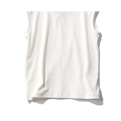 【エムセブンデイズ/M7days】の柔らかノースリーブT インテリア・キッズ・メンズ・レディースファッション・服の通販 founy(ファニー) 　ファッション　Fashion　レディースファッション　Fashion for Women　トップス・カットソー　Cut & Sew Tops　キャミソール&ノースリーブ　Camisoles & Sleeveless Tops　インナー　Innerwear　洗える　Machine Washable　シンプル　Simple, Minimal　ジャケット　Jacket, Outerwear　テレコ　Ribbed, Rib Stitch　定番　Standard, Basic Item　なめらか　Smooth, Silky Texture　ノースリーブ　Sleeveless, No-Sleeve　リラックス　Relax, Relaxed Fit　ワンポイント　One Point, Statement Accent　おすすめ　Recommended / Our Picks　夏　Summer　ホワイト|ID: prp329100004002751 ipo3291000000036328297