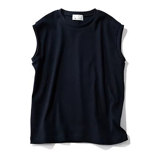 【エムセブンデイズ/M7days】の柔らかノースリーブT インテリア・キッズ・メンズ・レディースファッション・服の通販 founy(ファニー) 　ファッション　Fashion　レディースファッション　Fashion for Women　トップス・カットソー　Cut & Sew Tops　キャミソール&ノースリーブ　Camisoles & Sleeveless Tops　インナー　Innerwear　洗える　Machine Washable　シンプル　Simple, Minimal　ジャケット　Jacket, Outerwear　テレコ　Ribbed, Rib Stitch　定番　Standard, Basic Item　なめらか　Smooth, Silky Texture　ノースリーブ　Sleeveless, No-Sleeve　リラックス　Relax, Relaxed Fit　ワンポイント　One Point, Statement Accent　おすすめ　Recommended / Our Picks　夏　Summer　ネイビー|ID: prp329100004002751 ipo3291000000036328298