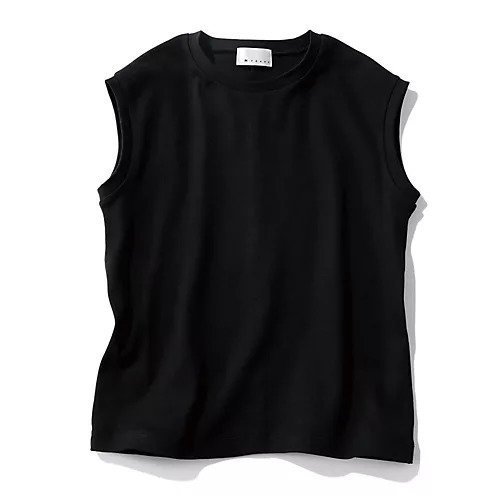 【エムセブンデイズ/M7days】の柔らかノースリーブT インテリア・キッズ・メンズ・レディースファッション・服の通販 founy(ファニー) 　ファッション　Fashion　レディースファッション　Fashion for Women　トップス・カットソー　Cut & Sew Tops　キャミソール&ノースリーブ　Camisoles & Sleeveless Tops　インナー　Innerwear　洗える　Machine Washable　シンプル　Simple, Minimal　ジャケット　Jacket, Outerwear　テレコ　Ribbed, Rib Stitch　定番　Standard, Basic Item　なめらか　Smooth, Silky Texture　ノースリーブ　Sleeveless, No-Sleeve　リラックス　Relax, Relaxed Fit　ワンポイント　One Point, Statement Accent　おすすめ　Recommended / Our Picks　夏　Summer　ブラック|ID: prp329100004002751 ipo3291000000036328299