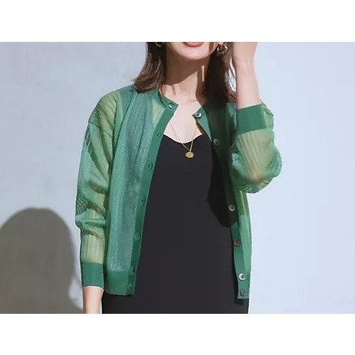 【エムセブンデイズ/M7days】のワイドリブシアーカーディガン 人気、トレンドファッション・服の通販 founy(ファニー) 　ファッション　Fashion　レディースファッション　Fashion for Women　トップス・カットソー　Cut & Sew Tops　カーディガン・羽織り　Layered Style Cardigans　カーディガン　Cardigan, Knitwear　シアー　Sheer, See-Through　パープル　Purple, Violet　ブライト　Bright, Shiny　ブルゾン　Blouson, Bomber Jacket　ベーシック　Basic, Essential　今季　This Season, Current Season　夏　Summer　洗える　Machine Washable　other-2|ID: prp329100004002758 ipo3291000000031902690