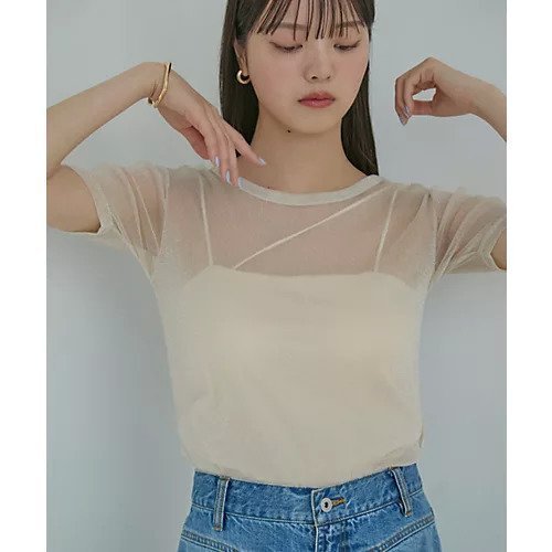 【ビス/VIS】の【洗える】シアーラメレイヤードTシャツ 人気、トレンドファッション・服の通販 founy(ファニー) 　ファッション　Fashion　レディースファッション　WOMEN　トップス・カットソー　Tops/Tshirt　シャツ/ブラウス　Shirts/Blouses　ロング / Tシャツ　T-Shirts　2024年　2024　2024春夏・S/S　Ss,Spring/Summer,2024　S/S・春夏　Ss・Spring/Summer　おすすめ　Recommend　インナー　Inner　サロペット　Overalls　シアー　Sheer　トレンド　Trend　ワイド　Wide　夏　Summer　春　Spring　洗える　Washable　 other-1|ID: prp329100004003985 ipo3291000000026951107