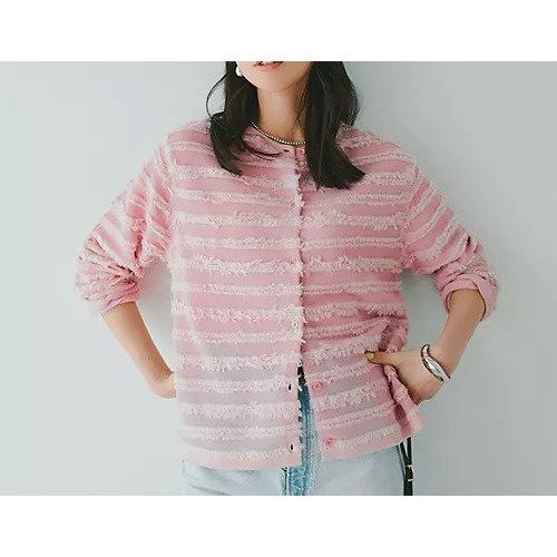 【アダワス/ADAWAS】の【HPS別注】FRINGE KNIT CARDIGAN 人気、トレンドファッション・服の通販 founy(ファニー) 　ファッション　Fashion　レディースファッション　Fashion for Women　トップス・カットソー　Cut & Sew Tops　ニット　Knit Tops & Sweaters　カーディガン・羽織り　Layered Style Cardigans　エレガント 上品　Elegant　洗える　Machine Washable　カーディガン　Cardigan, Knitwear　コンビ　Combo, Combination Style　軽量　Lightweight, Ultra Light　ジャケット　Jacket, Outerwear　ツイード　Twill, Twill Weave　デニム　Denim, Jeans Material　ノースリーブ　Sleeveless, No-Sleeve　人気　Popular, Best Seller　フォーマル　Formal, Dressy　フリンジ　Fringe, Tassel　フロント　Front, Front Design　ベーシック　Basic, Essential　ボックス　Boxy, Box Shape　別注　Limited Edition, Custom Order　夏　Summer　other-3|ID: prp329100004004007 ipo3291000000032633963