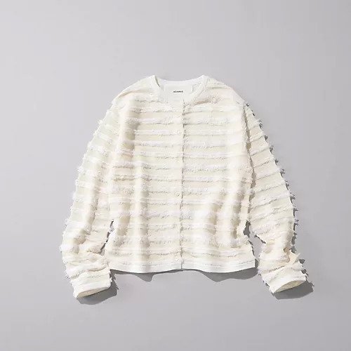 【アダワス/ADAWAS】の【HPS別注】FRINGE KNIT CARDIGAN 人気、トレンドファッション・服の通販 founy(ファニー) 　ファッション　Fashion　レディースファッション　Fashion for Women　トップス・カットソー　Cut & Sew Tops　ニット　Knit Tops & Sweaters　カーディガン・羽織り　Layered Style Cardigans　エレガント 上品　Elegant　洗える　Machine Washable　カーディガン　Cardigan, Knitwear　コンビ　Combo, Combination Style　軽量　Lightweight, Ultra Light　ジャケット　Jacket, Outerwear　ツイード　Twill, Twill Weave　デニム　Denim, Jeans Material　ノースリーブ　Sleeveless, No-Sleeve　人気　Popular, Best Seller　フォーマル　Formal, Dressy　フリンジ　Fringe, Tassel　フロント　Front, Front Design　ベーシック　Basic, Essential　ボックス　Boxy, Box Shape　別注　Limited Edition, Custom Order　夏　Summer　other-3|ID: prp329100004004007 ipo3291000000033886965