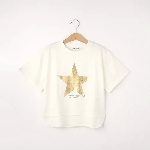 【シューラルー/SHOO LA RUE / KIDS】の【110-140cm】裾レイヤード箔プリントTシャツ インテリア・キッズ・メンズ・レディースファッション・服の通販 founy(ファニー) 　ファッション　Fashion　キッズファッション　KIDS　インナー　Inner　スマート　Smart　タンク　Tank　プリント　Print　オフホワイト|ID: prp329100004005416 ipo3291000000029585710