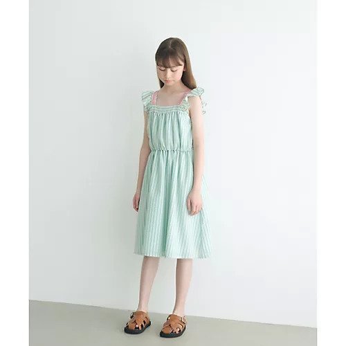 【グリーンレーベルリラクシング/green label relaxing / UNITED ARROWS / KIDS】のカラーストライプ ワンピース / キッズ 140cm-160cm 人気、トレンドファッション・服の通販 founy(ファニー) 　ファッション　Fashion　キッズファッション　KIDS　ワンピース　Dress/Kids　サンダル　Sandals　ストライプ　Stripe　フリル　Frills　リゾート　Resort　おすすめ　Recommend　夏　Summer　 other-1|ID: prp329100004011107 ipo3291000000026574946