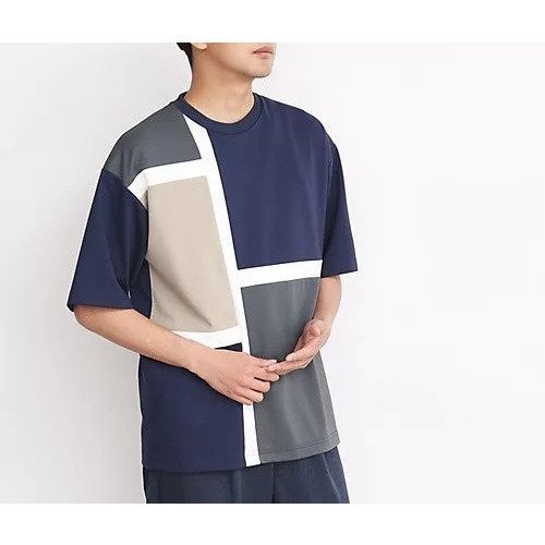 【ザ ショップ ティーケー/THE SHOP TK / MEN】のアートフレームパターンTシャツ 人気、トレンドファッション・服の通販 founy(ファニー) 　ファッション　Fashion　メンズファッション　MEN　おすすめ　Recommend　スマート　Smart　ブロッキング　Blocking　 other-1|ID: prp329100004012349 ipo3291000000026774279