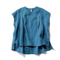 【トゥエルブクローゼット/12closet】の【洗える】ヨーロピアンリネン タック入りTブラウス 人気、トレンドファッション・服の通販 founy(ファニー) ファッション Fashion レディースファッション Fashion for Women トップス・カットソー Cut & Sew Tops シャツ・ブラウス・オフィスカジュアル Elegant Blouses & Button-Ups スリット Slit, Slit Detail スリーブ Sleeve, Long Sleeve / Short Sleeve ネックレス Necklace, Pendant Necklace フォルム Silhouette, Form フレンチ French, French Style リネン Linen, Linen Fabric エレガント 上品 Elegant 夏 Summer 洗える Machine Washable |ID:prp329100004013692