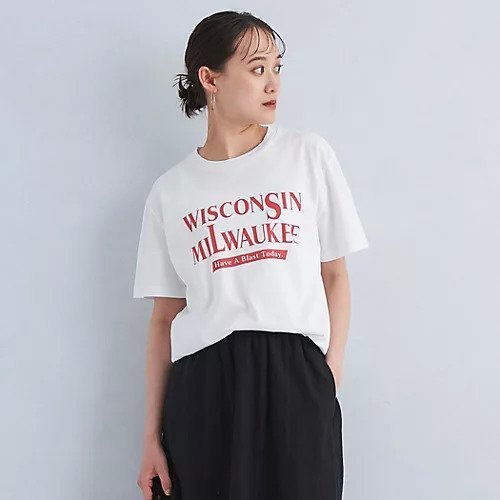 【グリーンレーベル リラクシング / ユナイテッドアローズ/green label relaxing / UNITED ARROWS】のロゴ Tシャツ インテリア・キッズ・メンズ・レディースファッション・服の通販 founy(ファニー) 　ファッション　Fashion　レディースファッション　WOMEN　トップス・カットソー　Tops/Tshirt　シャツ/ブラウス　Shirts/Blouses　ロング / Tシャツ　T-Shirts　おすすめ　Recommend　インナー　Inner　コンパクト　Compact　サロペット　Overalls　ボトム　Bottom　モノトーン　Monotone　ルーズ　Loose　夏　Summer　春　Spring　OFF WHITE|ID: prp329100004016656 ipo3291000000026626427