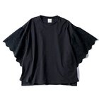 【トゥエルブクローゼット/12closet】の【洗える】レース袖切替トップス ブラック1|ID: prp329100004020683 ipo3291000000034766426