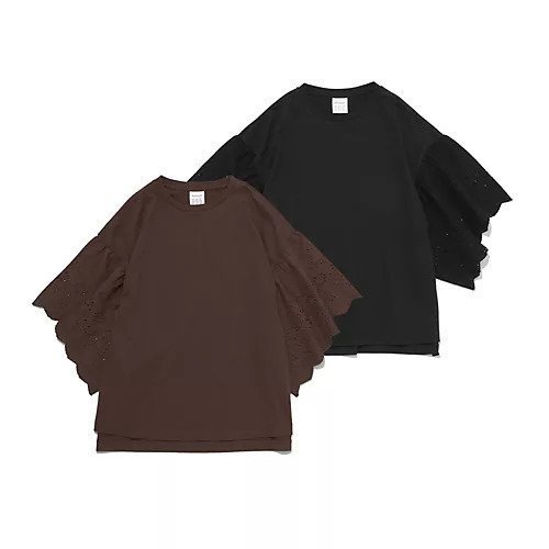 【トゥエルブクローゼット/12closet】の【洗える】レース袖切替トップス 人気、トレンドファッション・服の通販 founy(ファニー) 　ファッション　Fashion　レディースファッション　Fashion for Women　トップス・カットソー　Cut & Sew Tops　カットソー　Cut and Sewn Top　コンパクト　Compact, Small Size　シンプル　Simple, Minimal　スリット　Slit, Slit Detail　ボトム　Bottoms, Lower Wear　レース　Lace, Lace Fabric　エレガント 上品　Elegant　切替　Switching, Contrast Panel　夏　Summer　春　Spring　洗える　Machine Washable　秋　Autumn　other-2|ID: prp329100004020683 ipo3291000000035312193