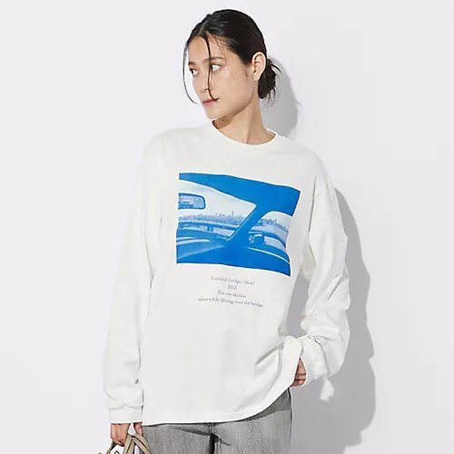 【ジェーンスミス/JANE SMITH】のTIM BARBER L/S T-SHIRT インテリア・キッズ・メンズ・レディースファッション・服の通販 founy(ファニー) 　ファッション　Fashion　レディースファッション　WOMEN　トップス・カットソー　Tops/Tshirt　シャツ/ブラウス　Shirts/Blouses　ロング / Tシャツ　T-Shirts　キャンバス　Canvas　ニューヨーク　New York　リアル　Real　ホワイト/ブルー(bridge blue/ NYC blue)|ID: prp329100004020696 ipo3291000000026663944